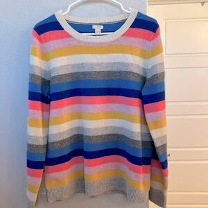 Colorful J Crew Striped Women's Sweater